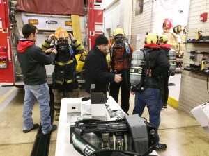 SCBA (self contained breathing apparatus) training on Jan. 19, 2016 with the new air packs recently purchased to replace the 16-year-old packs.