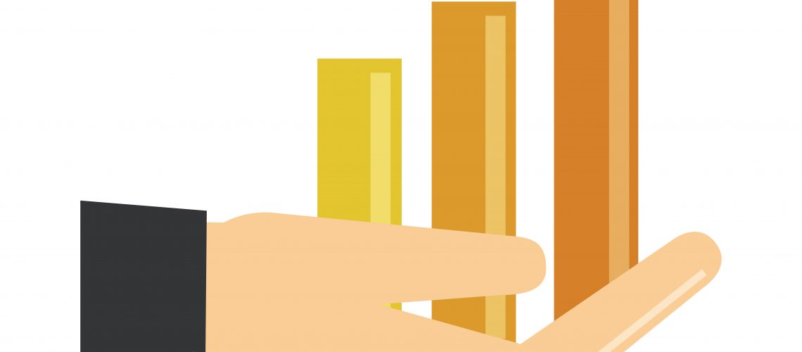 data analysis, hand statistics report financial vector illustration flat icon