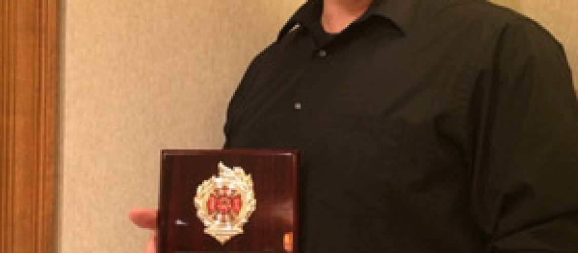 Lavelle Beiler was awarded Firefighter
of the Year at the Nov. 14, 2018 Thanksgiving Banquet.